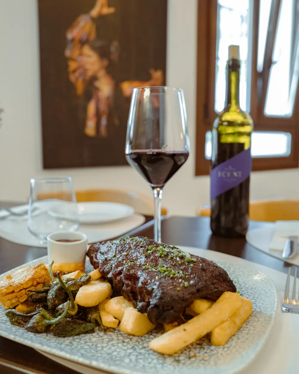 Costilla de cerdo (400gr)con salsa bbq a baja temperatura — Nuestras carnes, La Cocina del Gaidovar (Grazalema)